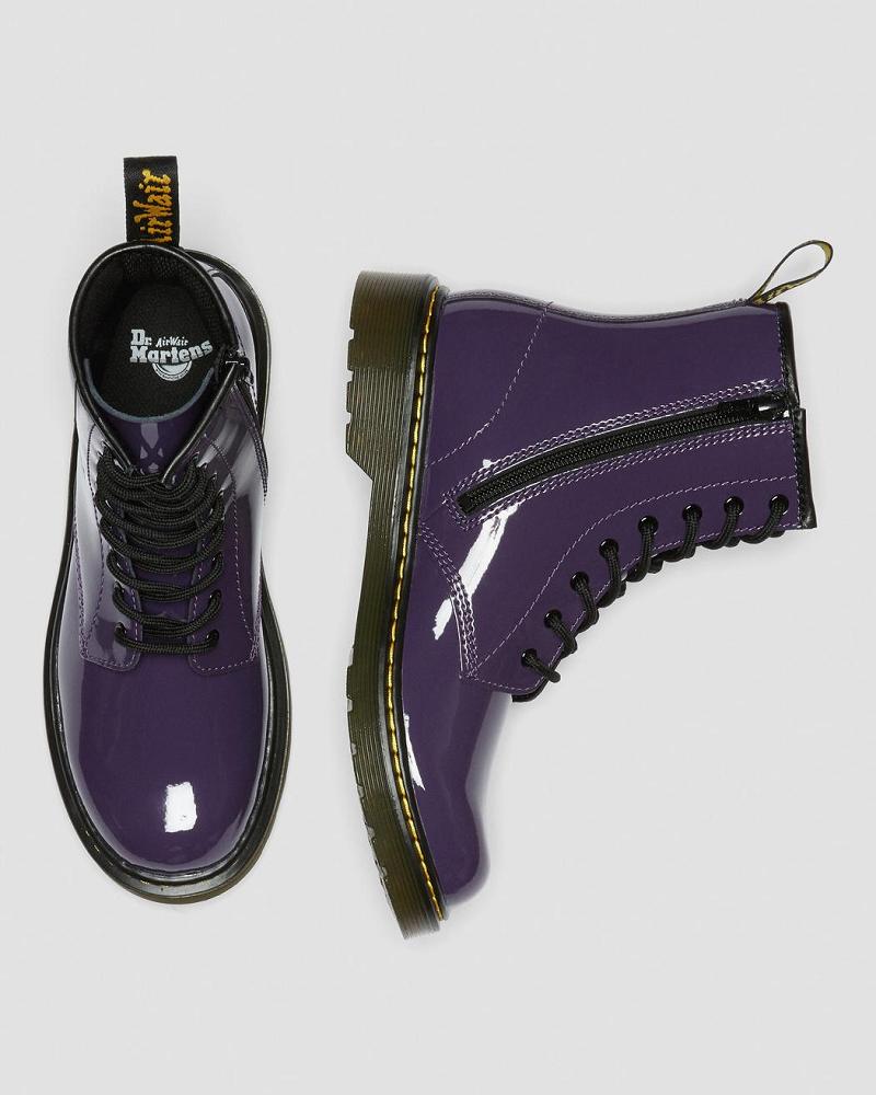 Dr Martens Youth 1460 Lak Leren Veterlaarzen Kinderen Paars | NL 112TCE